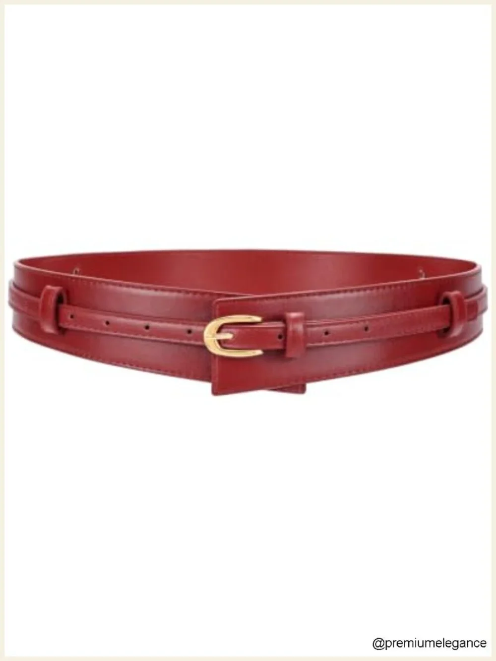 Women's 2-in-1 Wide Faux Leather Waist Belt with Detachable Design